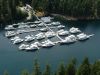 April Point Marina arial photo with ocean and forest surrounding it