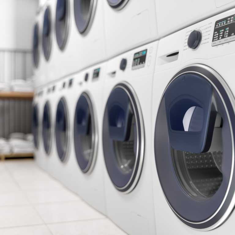 photo of washing machines line up in a row